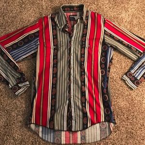 Vintage 70s Striped Wrangler Button up